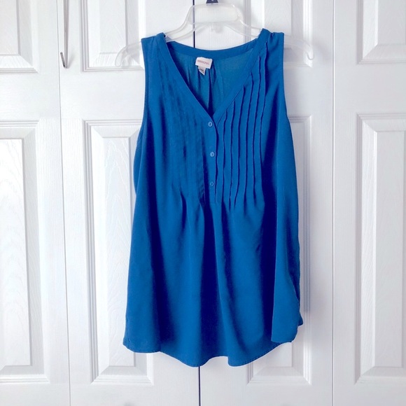 Merona Blue Sleeveless Blouse - Picture 3 of 4